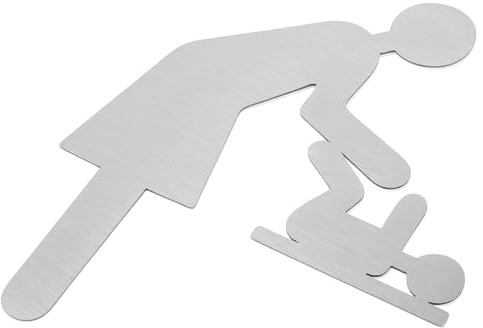 Homoyoyo Panneau Indicateur en Acier Inoxydable Brossé pour Table à Changer Panneau de Change de Couches pour Bébés de Toilettes pour Nourrissons Signalisation Murale Pratique pour