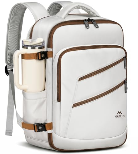 MATEIN Ryanair Handgepäck 40x30x20, Reiserucksack Damen mit Nassfach | Rucksack 40x30x20 mit 15.6 Zoll Laptopfach, Ryanair Rucksack Handgepäck Flugzeug, Travel Backpack für Reise, Business, Beige