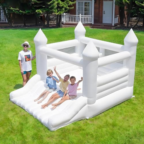 Children's Inflatable Castle with Slide - Oxford Cloth Indoor and Outdoor Bouncer for Ages 2-8 - Perfect for Birthday and Wedding Parties
