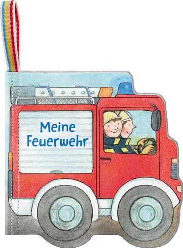 Mein Knuddel-Knautsch-Buch: Meine Feuerwehr; weiches Stoffbuch in Form eines Feuerwehrautos, waschmaschinengeeignet, Badebuch, Babyspielzug ab 6 Monate