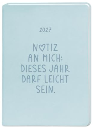 Terminplaner Lederlook 2027 Hellblau: Terminplaner Lederlook A6