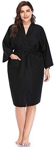 PERFEHAIR Salon Robes Smock for Clients, Hair Salon Client Gown Cape, Black