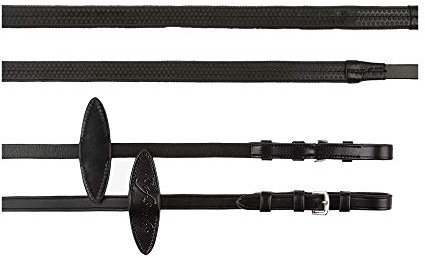 PS of Sweden Gummizügel mit Martingalstopper, Größe:2, Farbe:schwarz