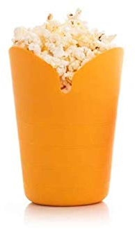 JHNEA Cuenco Plegable de Silicona para Palomitas de maíz de Aire Caliente de microondas, Compre uno y llévese Otro Gratis,Yellow