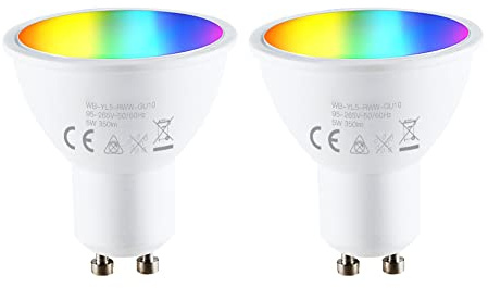 2 Pezzi GU10 WIFI Led Spot, Lampade LED Intelligenti, RGB + CCT, Dimmabili tramite App, Compatibili con Amazon Alexa e Google Home (5)