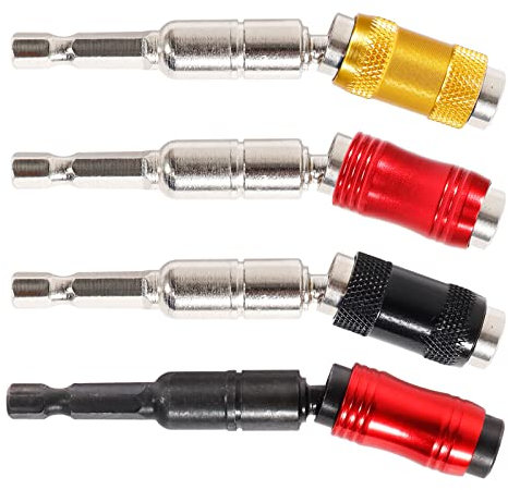 DUALSHINE Bohrer-Bithalter, 4 Stück, magnetisch, schwenkbar, Bitspitzenhalter-Set, Bohrerverlängerung, Drehgelenk, 1/4 Zoll, Sechskant, Schnellverschluss, schwenkbarer Schraubendreher,