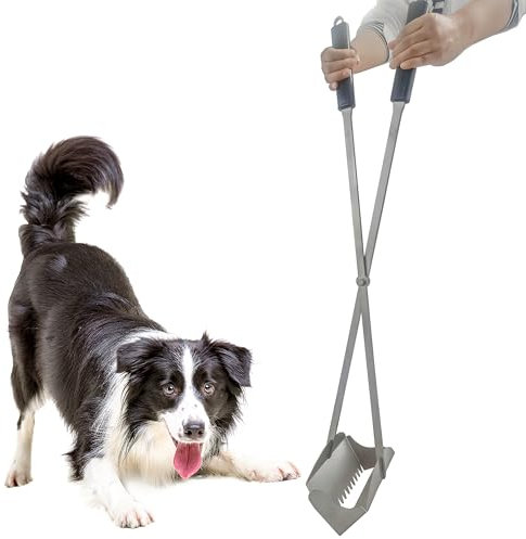 CKLT Hundekotsammler 96cm Edelstahl Hundekotschaufel langem Griff Hundekotgreifer mit Gezahnte Klauen Kotschaufel für große Hunde Hundekot Einsammeln in Garten und Rasen