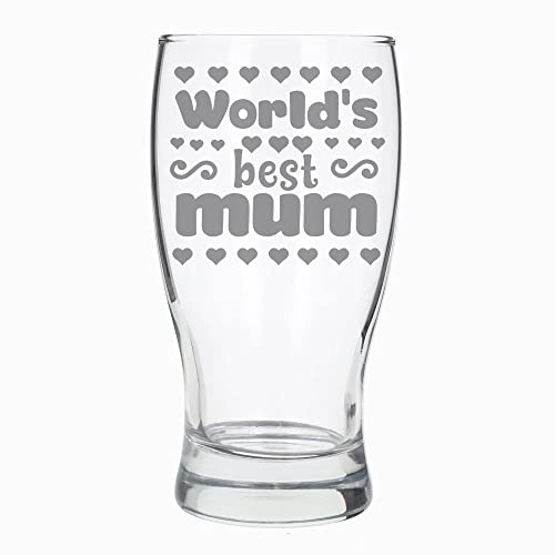 World's Best Mum Engraved Pint Beer Glass Mum Birthday Gift Mum Pint Glass Gift for Mom New Mum Present Mummy Gift Gifts for Mum Engraved Pint Beer Glass Gift Worlds Best Mum Pint Glass Gift For Mums