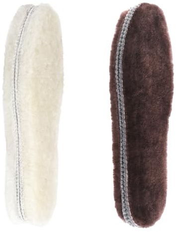 riemot 2 Paar Echte Lammfell Einlegesohlen für Damen und Herren, 17 mm dick | Schaffell Einlegesohlen, 100% australischer Wollflor; warm, weich & kuschelig für Winterstiefel & Arbeitsschuhe oder Reserve.