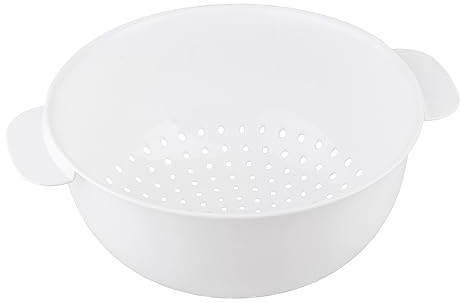 Galicja Sieb Küche Molly – Küchen Sieb – Sieb Küche Plastik – Nudel Abgieühilfe – Nudelsieb Plastik – Pastasieb – Nudelsieb Für Topf – Nudel & Pasta Sieb – 23,5cm Weiß