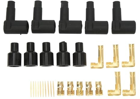 30PCS Kit de Terminales de Arranque de Bujía de 90 Grados, Kit de Arranque de Cable de Bobina de Bujía, Material Premium, Larga Vida útil, Mano de Obra Fina, Apto para Cables de