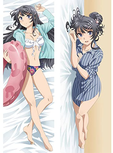 Anime Kissenbezug Manga Kissenhülle Für Rascal Does Not Dream of Bunny Girl Senpai,Anime Pillowcase Digitaler Doppelseitiger Druck Kissenbezug,Seitenschläferkissen Bezug,Bedding Umarmungskissen Bezu