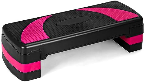 COSTWAY Step de Fitness Ajustable en 3 Altura (10cm/15cm/20cm), Stepper para Deporte y Gimnasia Tabla Plataforma, Step de Aeróbic para Hogar Oficina