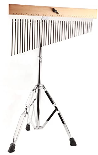 Aluminum Alloy Bar Chimes with Adjustable Stand, 36 Note Chime, Wind Chime Silver Color 36 Tones Wind Bell Musical Percussion Instrument for Ornament Classroom, Kids Educational