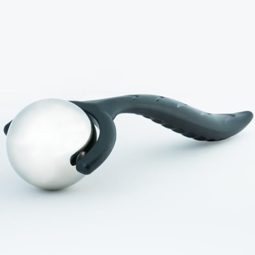FEELVIT Massageroller mit entspannender Wärme-/Kältetherapie-Funktion | Massagegerät mit Griff | Ice Roller | Entspannungs- und & Wellness-Geschenk (Schwarz)