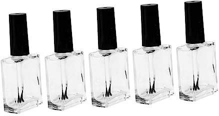POPETPOP Empty Nail Polish Bottles 15Ml 5Pcs Pack with Brush Cap Refillable Nail Polish Containers and Personal Use