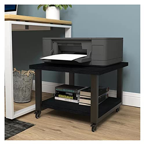 Druckerständer Mobiler Druckerständer mit Stauraum, unter dem Schreibtisch, schwarzer rollender Druckertisch, Arbeitswagen mit Rollen, Organizer-Räume for das Heimbüro Geeignet für Büros ( Size : L50x