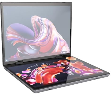 Tangxi Portátil Táctil de Doble Pantalla, Portátil Convertible de 10,5 Pulgadas Celeron N95 32G 128G PC Portátil con Pantalla Táctil Dual para Portátil 11 Pro, 32 (Enchufe