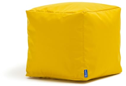 Bruni Sitzwürfel Cubo – 40x40x40 cm Sitzhocker aus Deutschland, Sitzcube, Fußhocker und Bodenkissen (Oxford-Polyester, gelb)