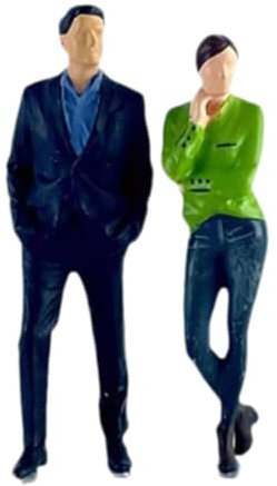 F Fityle 2 Pezzi 1/64 Figure Diorama Figure Layout Collezioni S Gauge Fata Giardino Artigianato Diorama Tiny People Modello, Blu Verde