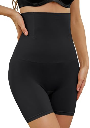 Auffortria Shapewear Damen Bauchweg Unterhose Hohe Taille Miederhose Figurformend Bauchkontrolle Oberschenkel Stark Formende Unterwäsche Miederpant (X-Large, Schwarz)