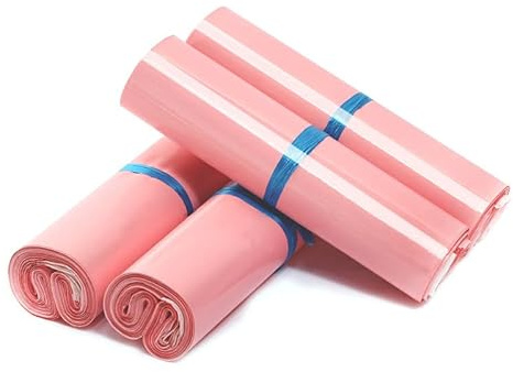 logei® 100pc Genérico envíos por correo Bolsas Sacos Sobres Postales Poli plástico Self Seal blancos, rosado 35cm*45cm+4cm