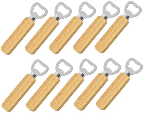 TOPPERFUN 10piezas Abridor De Botellas De Cerveza Portátil Mango De Madera Herramienta Para Abrir Botellas Para Bar
