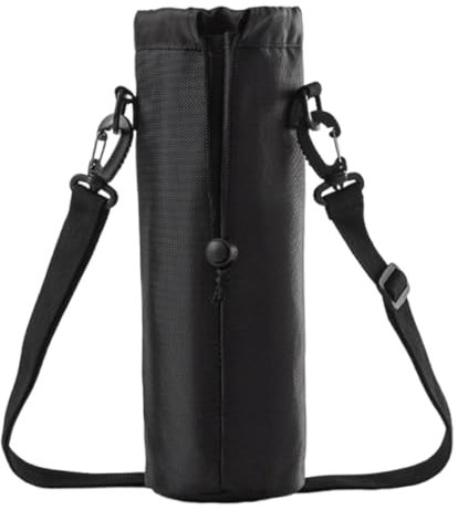 Amagogo Sac pour Bouteille d'eau Isotherme avec Sangle, pour Activités en Extérieur, Noir