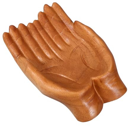 FOMIYES Bol Décoratif Bois Coupe à Fruits Sculptée Main Assiette à Clés pour Maison Salle à Manger Décoration Intérieure