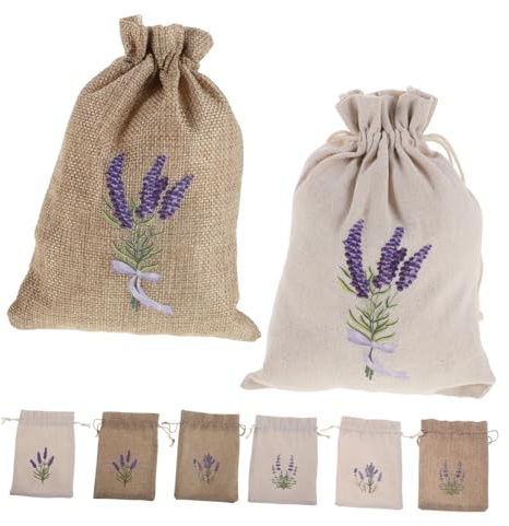 PRETYZOOM 8 Pezzi Sacchetti Juta con Coulisse Bustine Profumate Resistente per Spezie Aromatiche e Accessori per Organizzazione e Conservazione
