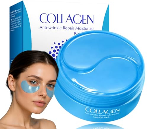 60 Stück Collagen Augenpads Hyaluron - Augenpads Gegen Augenringe - Hyaluronsäure Collagen Eye Patches Nährend & Glättend - Eye Pads gegen Falten, Tränensäcke & Schwellungen - Augenmaske kühlend