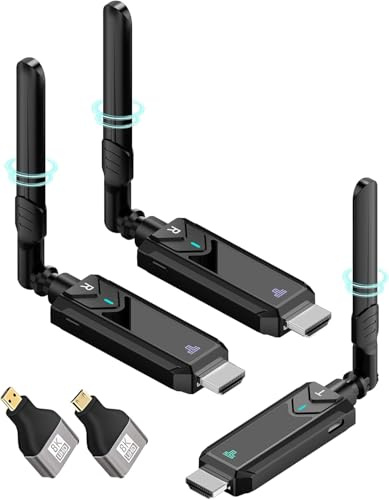 Trasmettitore Ricevitore HDMI Wireless 1 Trasmettitore a 2 Ricevitori, Kit Estensione Schermo 1080P per Laptop, TV, Proiettore, Console di Gioco