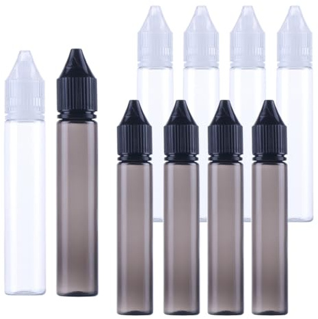 JYNXOR 10 Stück 30ml Liquid Flaschen, Tropfflaschen, Leere Quetschflaschen, Kunststoff Dosierflaschen, Plastikflaschen, Dropper Bottles mit Deckel Geeignet Für Kleber Und Andere Flüssigkeiten
