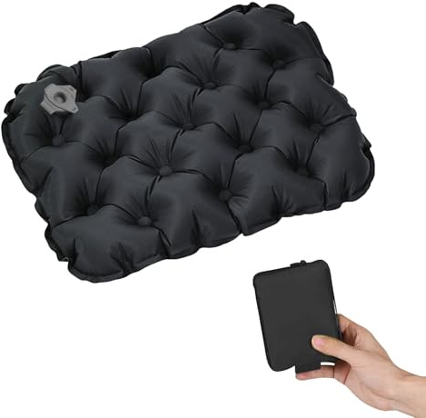 VLYX Cuscino portatile per campeggio, sedia da ufficio & lunghe sessioni seduti - Pad pieghevole leggero - Sollievo dalla pressione & comfort (Nero)