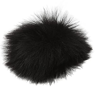 Wakects Lavalier-Windschutz, Mikrofon, Pelziger Windschutzscheiben-Muff, Mikrofonabdeckung, Dekoration, Weiches Kunstfell für Lavalier-Mikrofon mit 0,5 Cm Öffnung (BLACK)