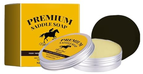 Generico Sapone per Sella per La Pelle - 100g Restauratore Lucidante - Detergente per Pelle con Spugna,per La Cura della Sella, Interno Auto, Stivali, Scarpe, Borsa, Borsello, Mobili, Divano, Giacca