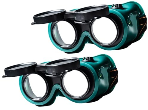 Bananaww Schweissbrille Klappbar Dunkelglas Anti-Beschlag Schutzbrille Autogen Schneiden Schleifen Acetylen Schweißen UV-Schutz Stoßfestes Polycarbonat Zweier-Pack