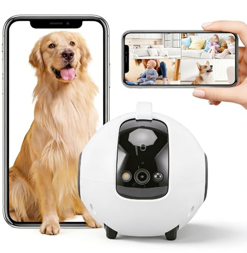 Sxhlseller Movable Home Robot Pet Camera, Robot 4MP 2.5K HD Indoor Security Camera with 360° Coverage, 2 Way Talk Video Recording for Pets Home Monitoring