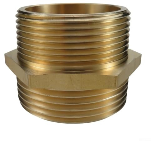 Adaptateur en laiton de qualité pompiers 1-1/2 NPT mâle x 1-1/2 NST NH mâle hexagonal pour une connexion fiable du tuyau dans les opérations sur le terrain