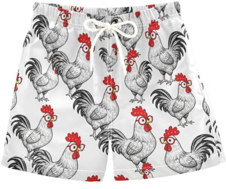 Snabbtorkande badshorts 2-14 år 2T/badshorts för barn tonåringar pojkar, röd bandana, Short de Playa för nino