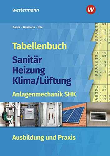 Tabellenbuch Sanitär-Heizung-Klima/Lüftung: Anlagenmechanik SHK Ausbildung und Praxis Tabellenbuch