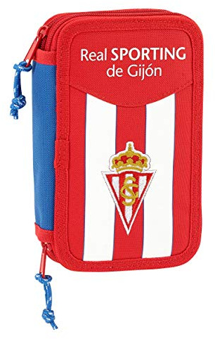 Federmappe für die Schule Real Sporting De Gijon - Offiziell - 28 teilig gefüllt