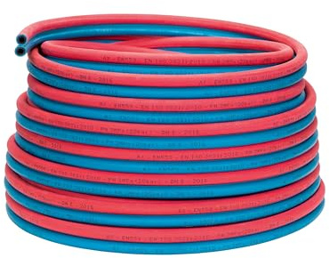 Express, 2920, Couronne de 20 m de Tuyau Jumelé pour Poste Oxyacétylénique KORO, Accessoire pour Fer à Souder, Lampe à Souder, Fer de Couvreur, Chalumeau d'Étanchéité, Pièces de Rechange