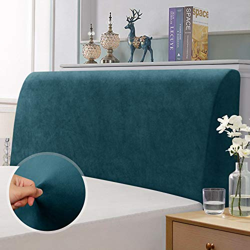 TAOCOCO Bett Kopfteil Bezug, Kopfteilbezug für Doppelbett, elastischer Kopfteilbezug, weicher Samtstoff, waschbar, All-in-One-Design, Dunkelgrün, 180-200 cm