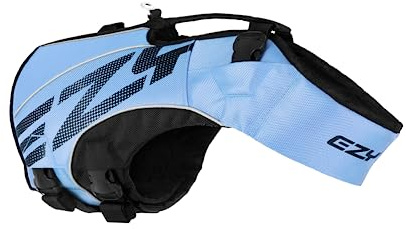 EzyDog Schwimmweste Hund – Premium Schwimmhilfe für kleine, mittlere & große Hunde – DFD X2 Boost Rettungsweste für Pool, Strand & Boot (2XS, Blau)