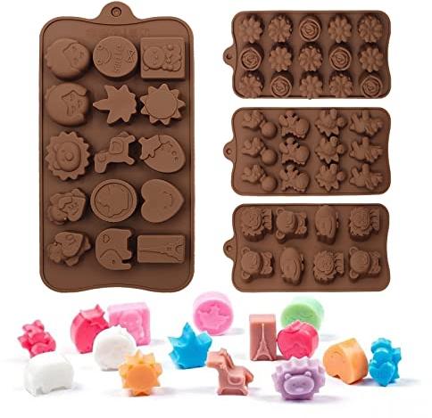 4 Stk. Schokoladenform Pralinenformen Silikon Fondant Kuchen Formen Antihaft Küche Backformen Eiswürfelschalen Süßigkeiten Schimmel