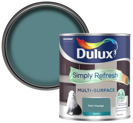 Dulux Simply Refresh Multi Surface Eggsgell Paint - Teal Voyage - 750ML