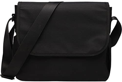 Lizbin Sac à Bandoulière Décontracté, Messenger Bag Vintage pour Hommes et Femmes, Cartable Résistant à l'Eau (Noir)