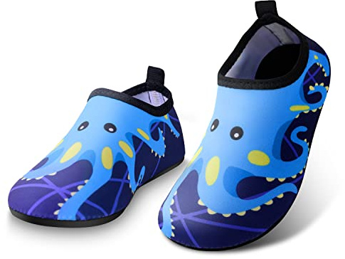 Kids Water Shoes for Boys Girls,Toddlers Swim Beach Shoes Non-Slip Quick Dry Aqua Socks Infant Soft Skin Barefoot Shoes for Swimming Pool Garden Walking Seaside Sport Yoga,Holiday Essentials for Kids