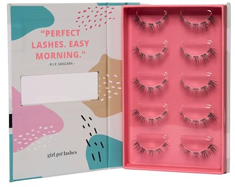 GirlGotLashes Große Boxen R.I.P. Mascara Handgemachte Wimpernextensions Wimpernverlängerung für Zuhause 5 Wimpern-Paare 5-7 Tagen Halt Vegan